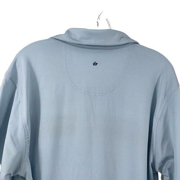 Bolle Golf Polo Mens Size L Blue Short Sleeve Striped Chest Quick Dry Collared - Picture 4 of 6